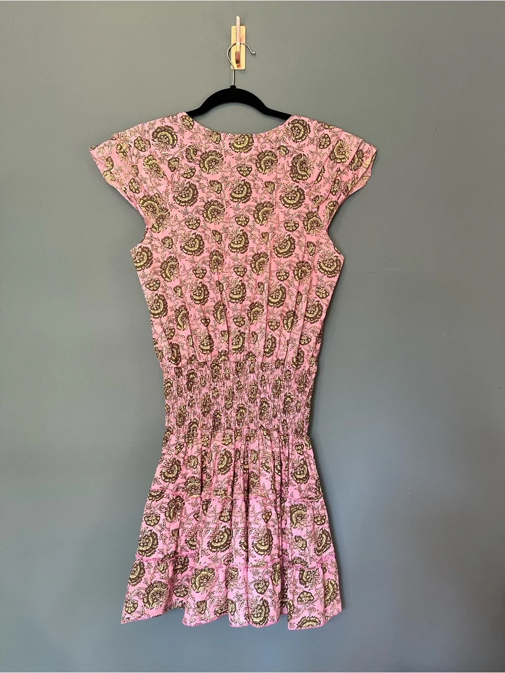 Perry Walker Collective Pink Floral Smocked Mini Dress 100% Cotton 3 Med - Picture 11 of 11